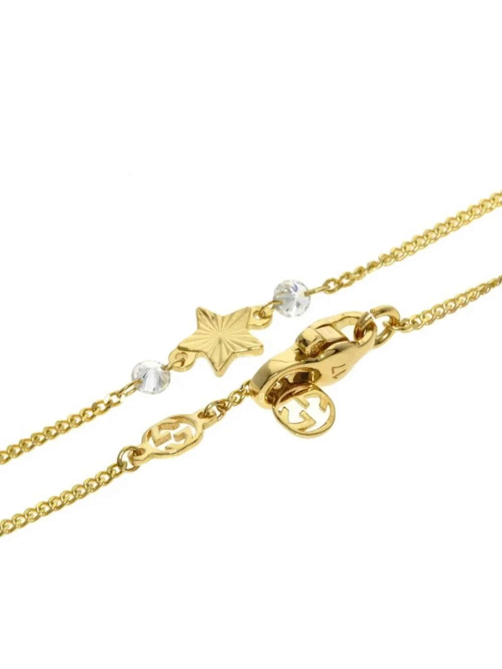 Gucci Interlocking Star Diamond 17 Bracelet 18k Yellow Gold